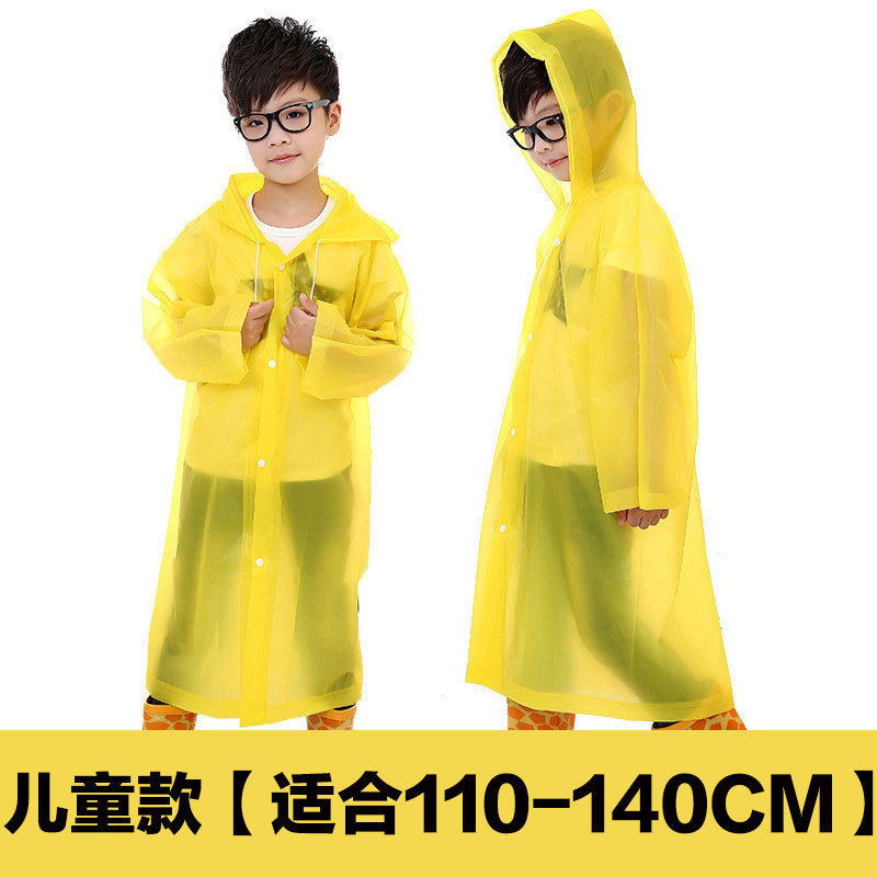 Picture of Adult Non-Disposable Raincoat EVA Transparent Hiking Protective Raincoat Button Poncho Outdoor Lightweight Raincoat