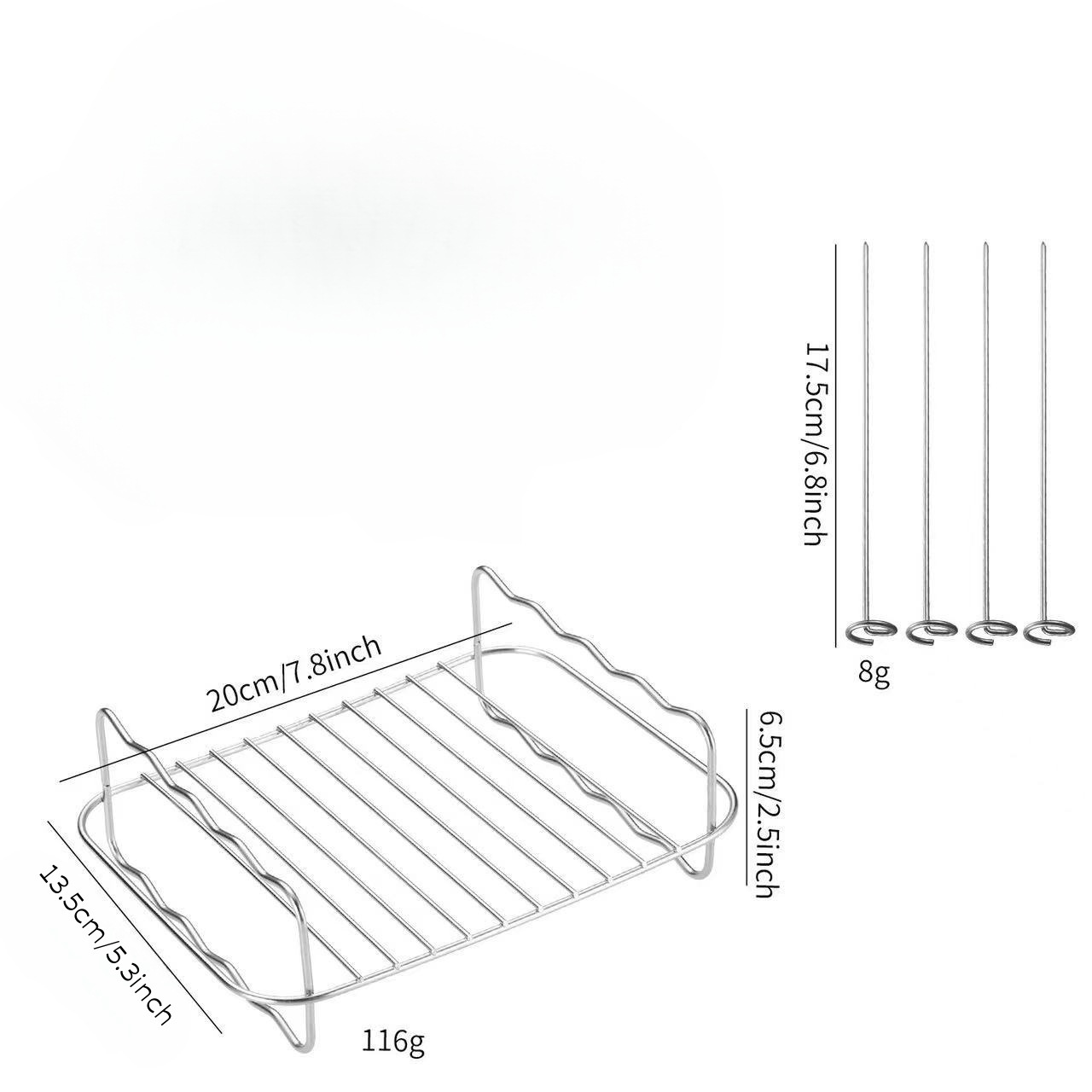 Picture of Air fryer barbecue rack 304 stainless steel vertical kebab rack dehydrating rack barbecue stand toast bread rack