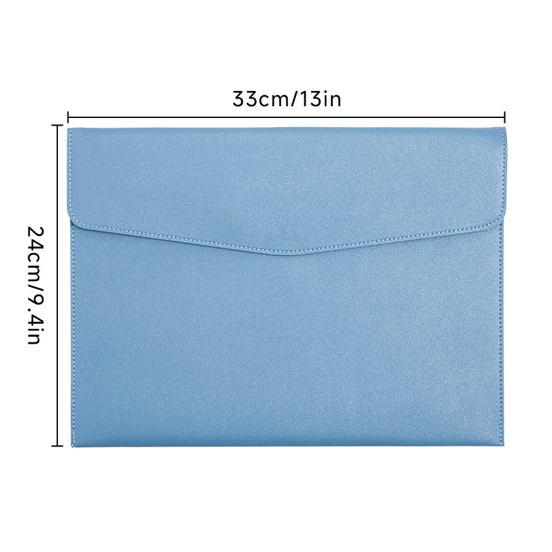 Picture of A4 leather file bag thickened file bag waterproof data bag business briefcase bill storage bag custom logo