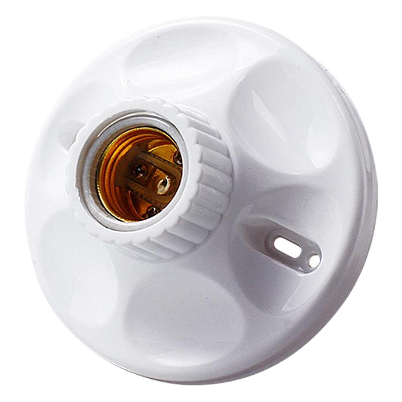 12cm E27 lamp holder ceramic inner container screw cap anti-falling spiral flame retardant high temperature resistant round flat lamp holder