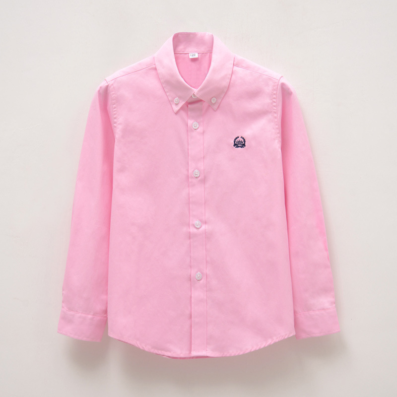 Picture of Boys white shirt long sleeve cotton children's primary school uniforms children's white shirt costumes a generation of hair