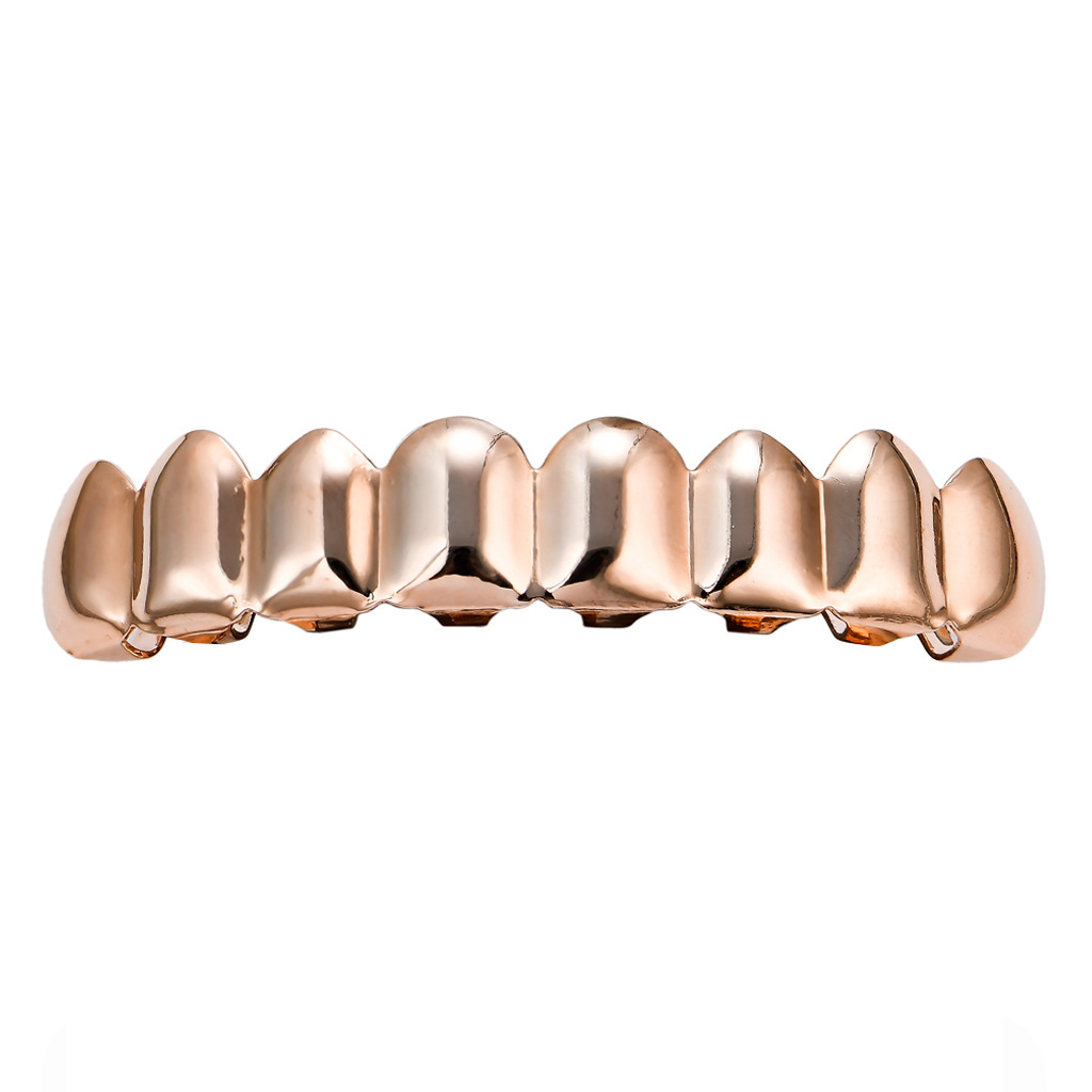 Picture of Europe and the United States HIPHOP hip-hop gold braces upper teeth 8 lower teeth 8 real gold plating 18K gold hip-hop braces wholesale