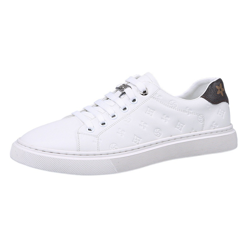 Picture of 2025 Autumn New Trendy Versatile Men's White Shoes British Style Breathable Casual Korean Style Soft Leather Sneakers Men's Trendy