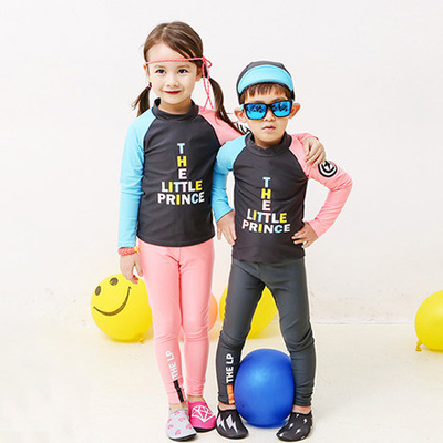 Children's Sunscreen Split Swimsuit Korean-style Boys and Girls Long-sleeved Trousers Large-size Swimming Suit for Students