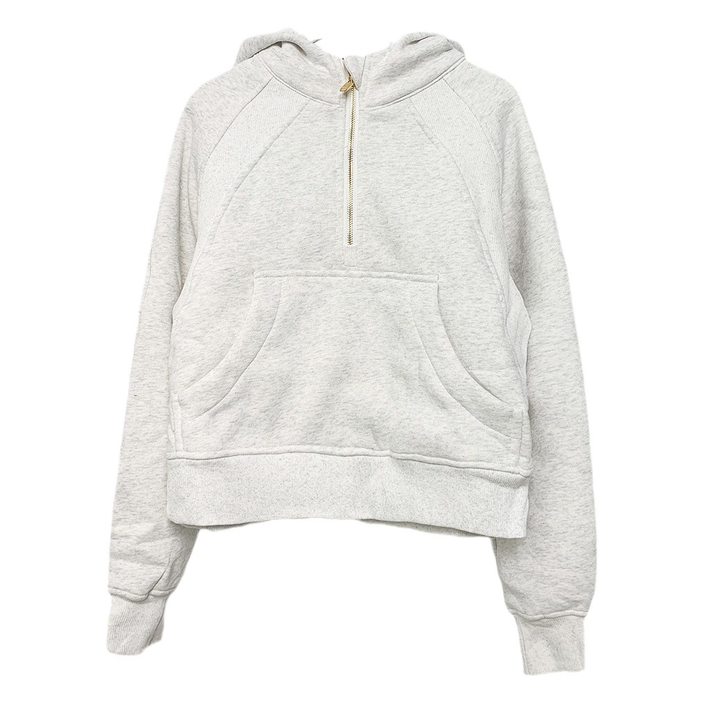 Winter Velvet Warm Yoga Clothes for Women, Polar Fleece Loose and Soft Half-Zip Hooded Sweatshirt, Sports Fitness Top