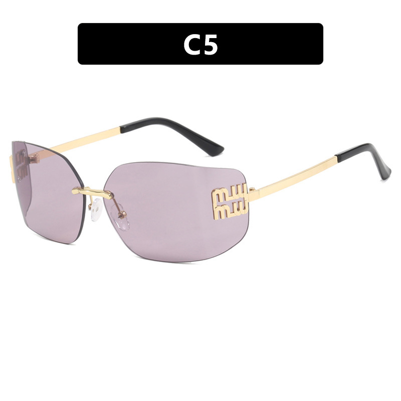 Picture of European and American Rimless Slimming High-End Sunglasses 2025 New Retro Internet Celebrity Sunglasses Millennial Hot Girl Sunglasses