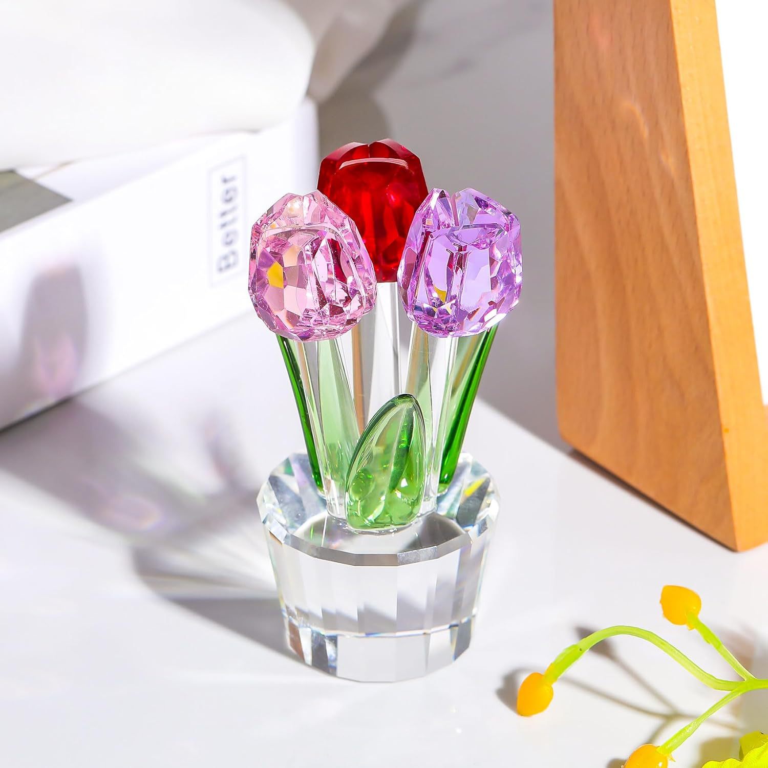 Picture of Cross-Border Best-Selling Tulip Crystal Crafts Ornaments Manufacturers Wholesale Home Living Room Desktop Flower Decoration