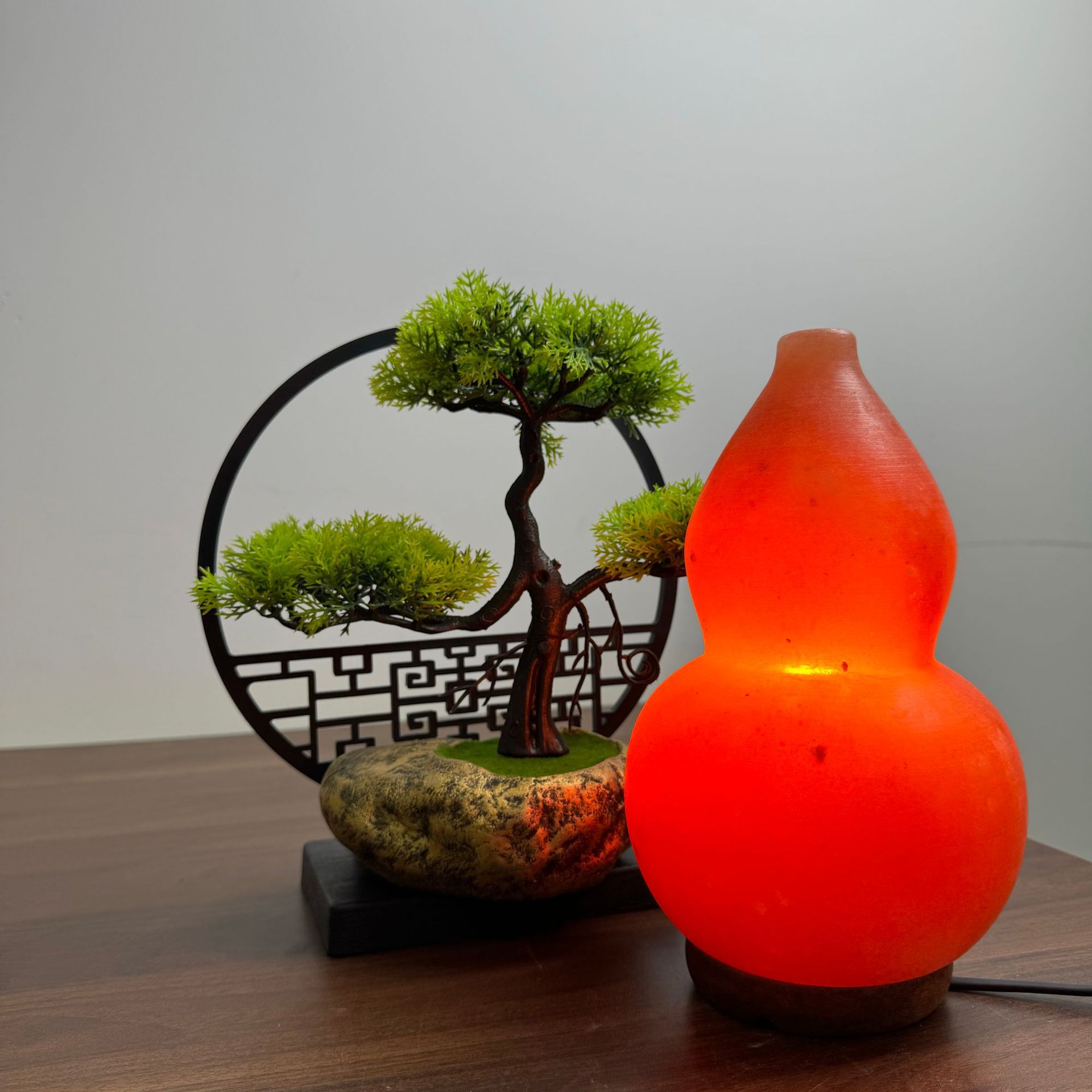 Himalayan Salt Lamp, Crystal Salt Lamp Carved Style, Salt Lamp with Gourd Style, Creative Imported Rose Salt from Pakistan