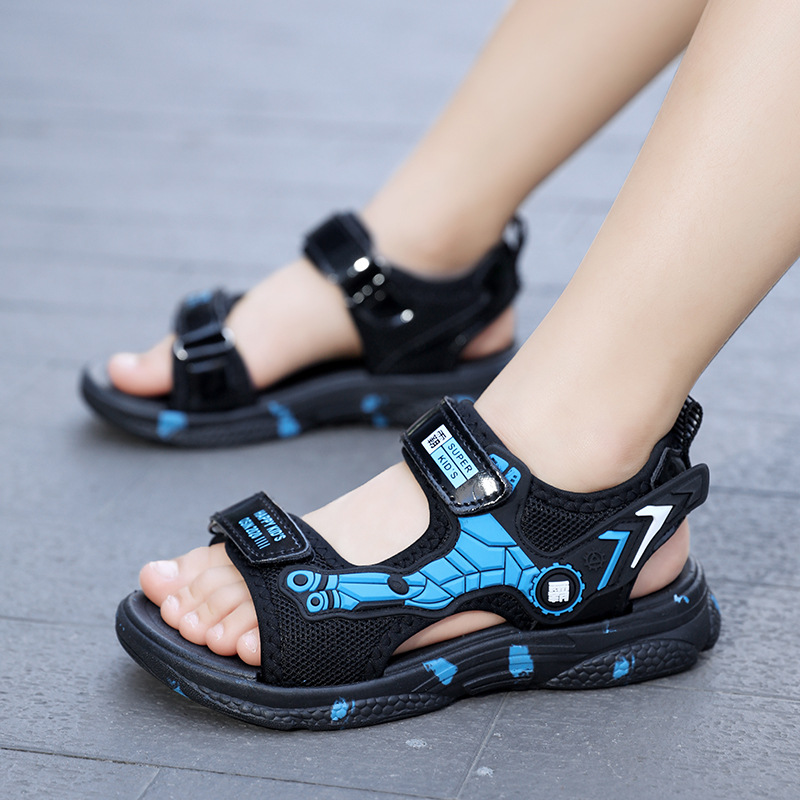 Children's Sandals 2024 Summer New Boys Shoes Sports Mid-Big Children's Beach Shoes Boys Summer Children's Shoes