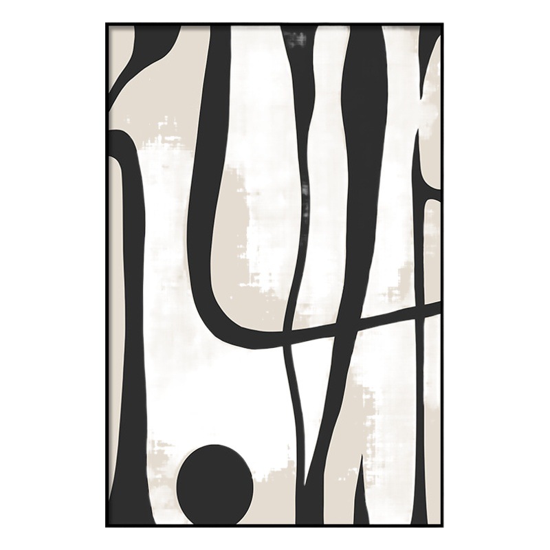 Minimalist black and white gray living room decorative painting high-level Italian abstract floor painting porch sofa background wall painting