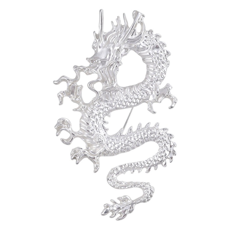 Chinese Style Twelve Zodiac Dragon Totem Brooch Men and Women Aggressive Personality Full Corsage Suit Coat Pin Accessories