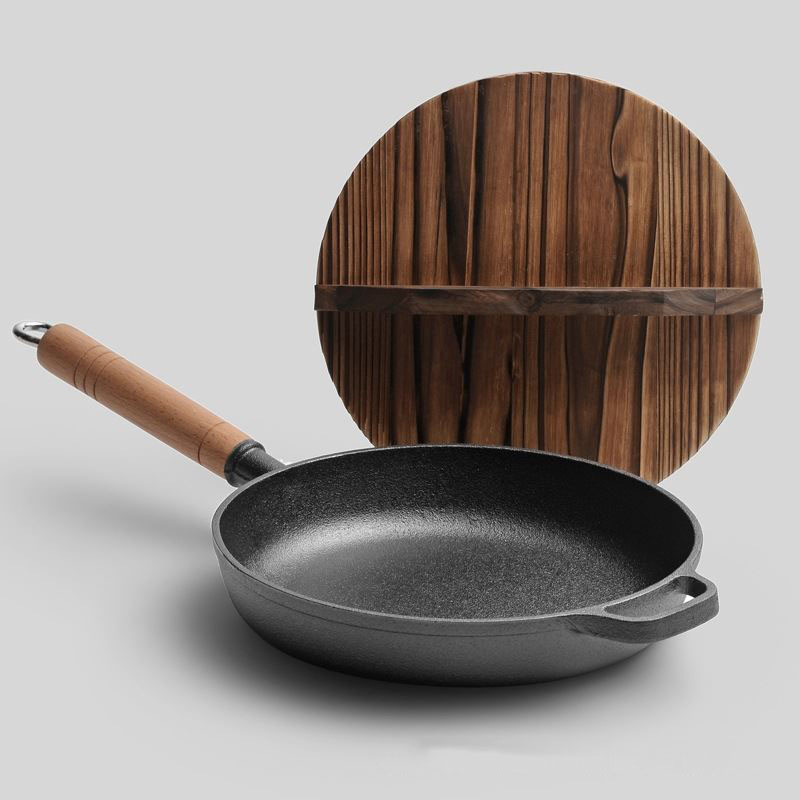 Picture of Cast Iron Pan Cast Iron Frying Pan Thickened Uncoated Non-Stick Pan Frying Pan Steak Pizza Pan