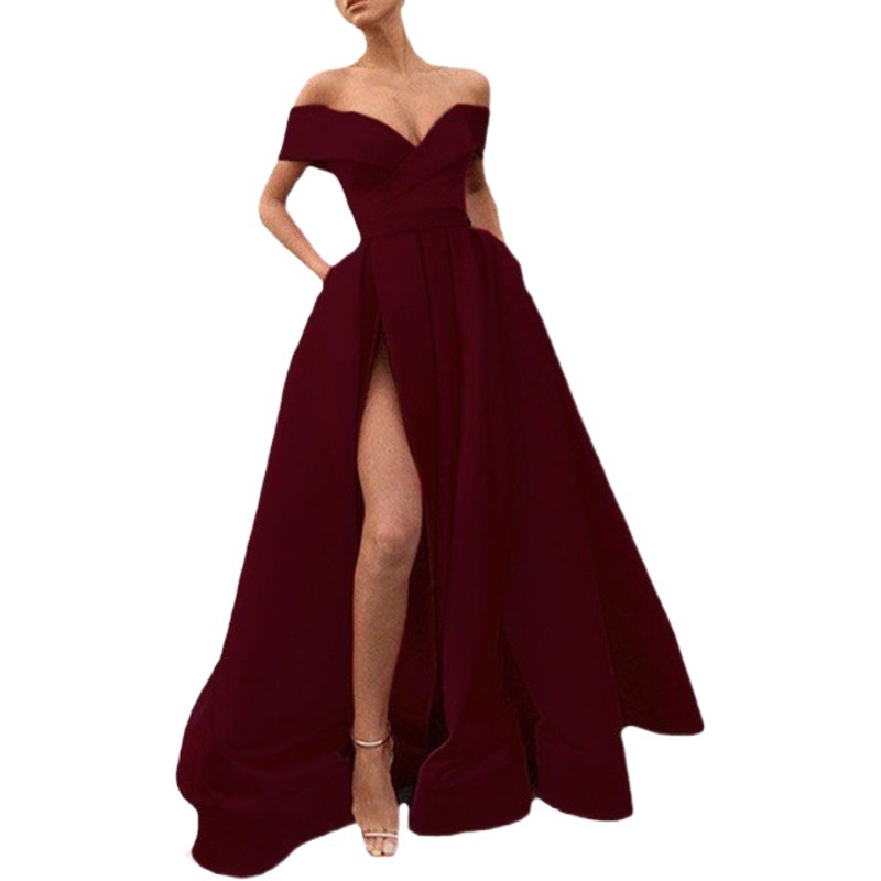 Europe export women's shirts international high-end strapless bridesmaid dress