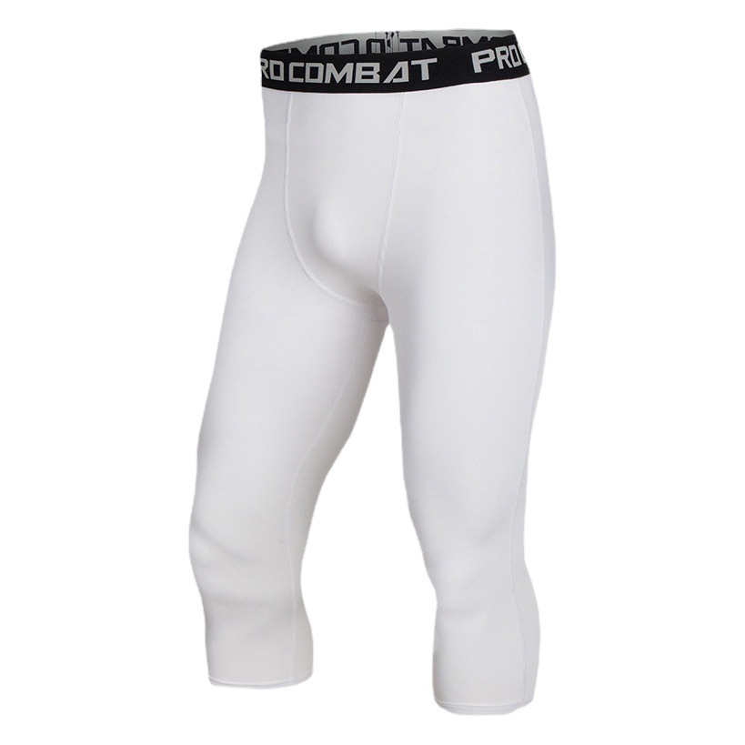 Basketball Cropped Leggings Men's Sports Equipment Fitness White Training Pants Compression High Elastic Quick-drying Leggings