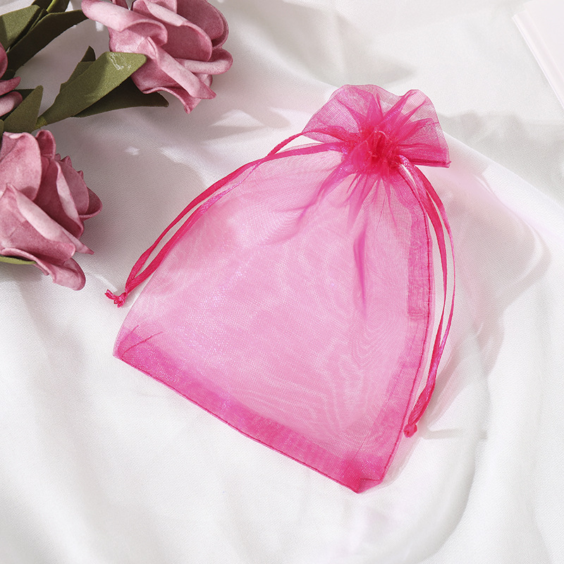 Picture of Plain beam gauze bag wholesale wedding candy bag spot small gift packaging mesh bag printing high density gauze