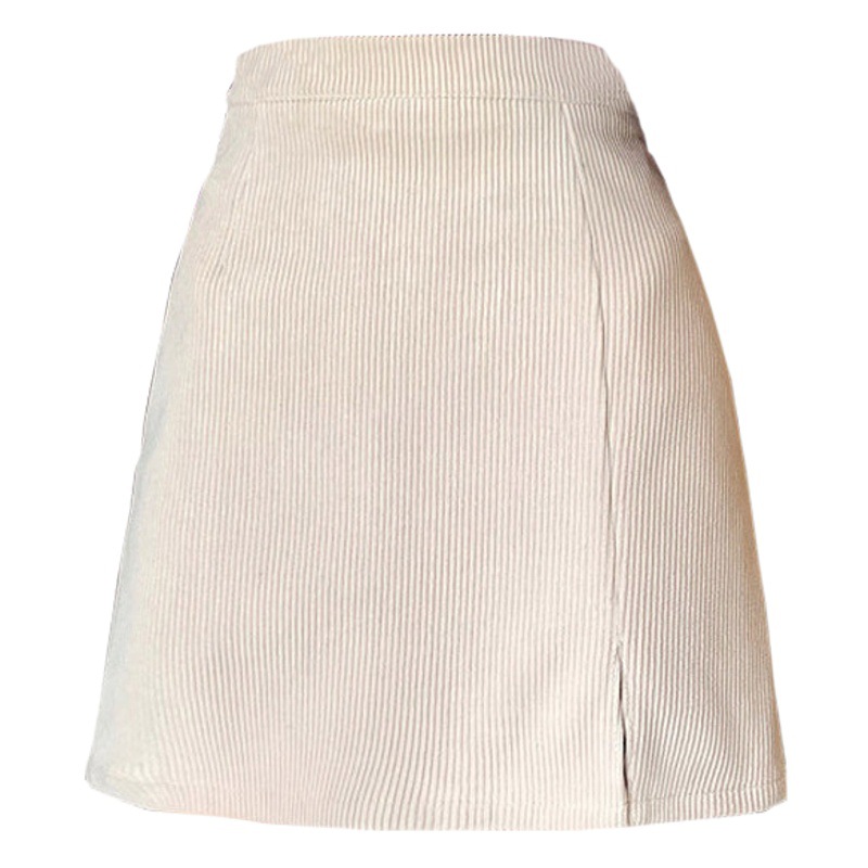 2023 Autumn and Winter New A- shaped Skirt Women's High Waist Slimming plus size chubby girl Solid Color Corduroy Skirt Hip Skirt