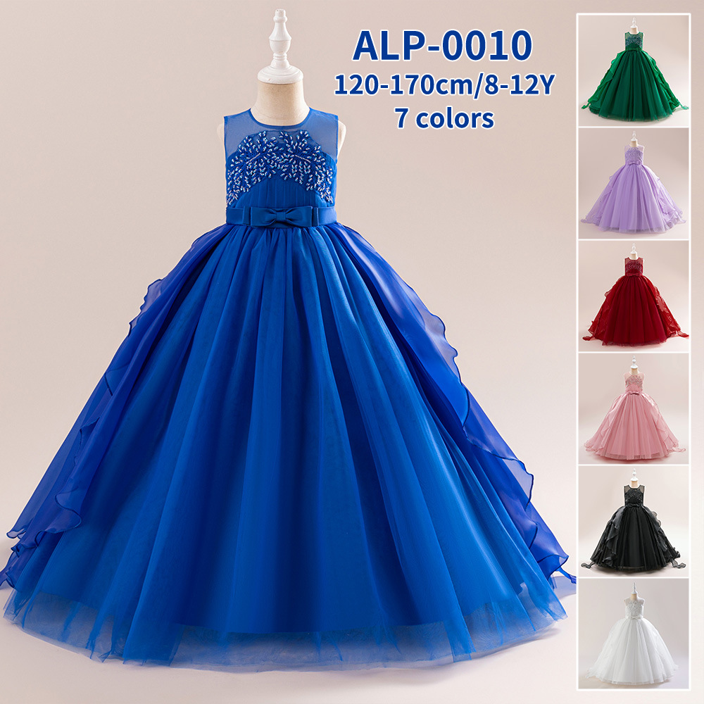 Picture of Cross-border Children's Dress Long Dress Poncho Girl's Princess Wedding Dress Banquet Host Evening Dress Catwalk Performance Dress