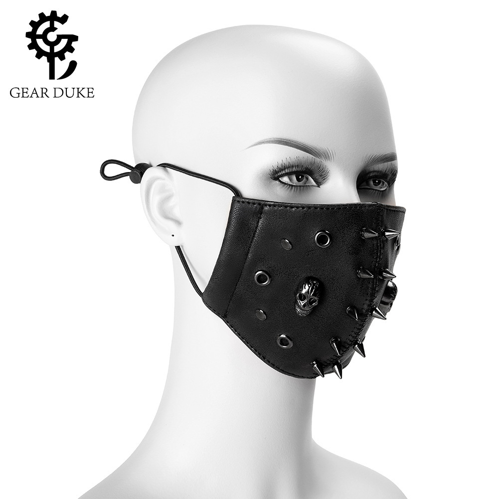 Cross-border foreign trade punk rock ROCK locomotive PU skin skull skull dust mask skull mask jewelry
