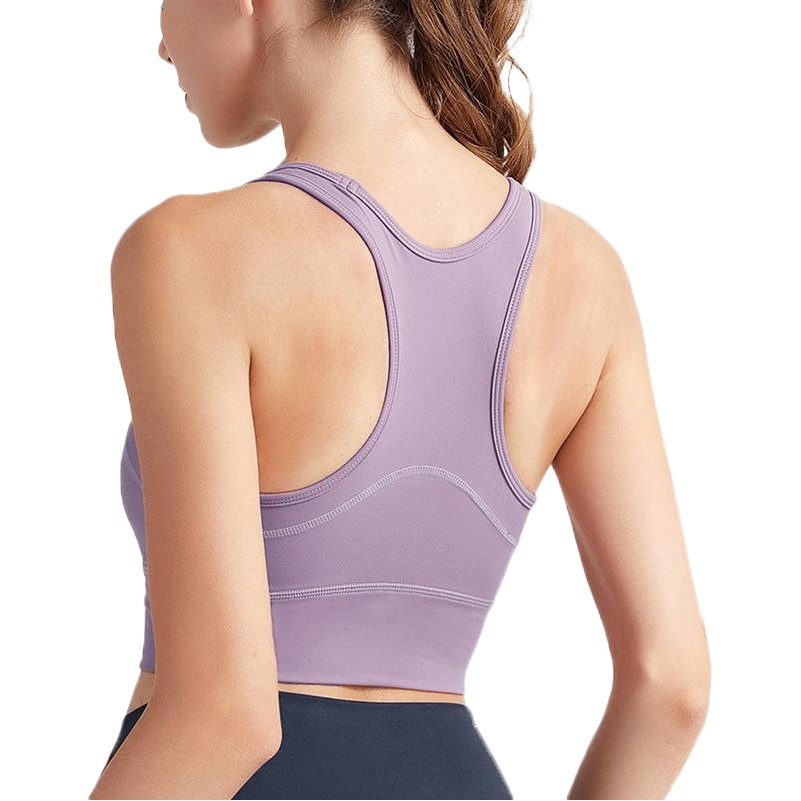 New Vest-style Naked Sports Vest Women's Beautiful Back Fitness Shockproof Push-up Running Sports Bra Yoga Clothes