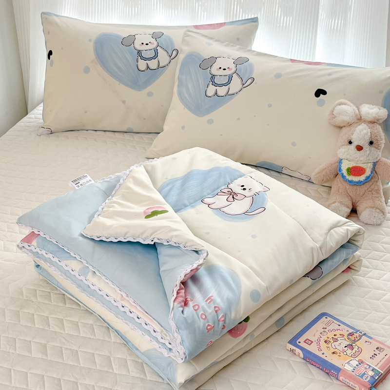Picture of Class A Maternal and Infant Grade Summer Quilt Lace Summer Cool Quilt Summer Air-conditioning Quilt Double Washed Cotton Quilt Core Children's Thin Quilt Ins