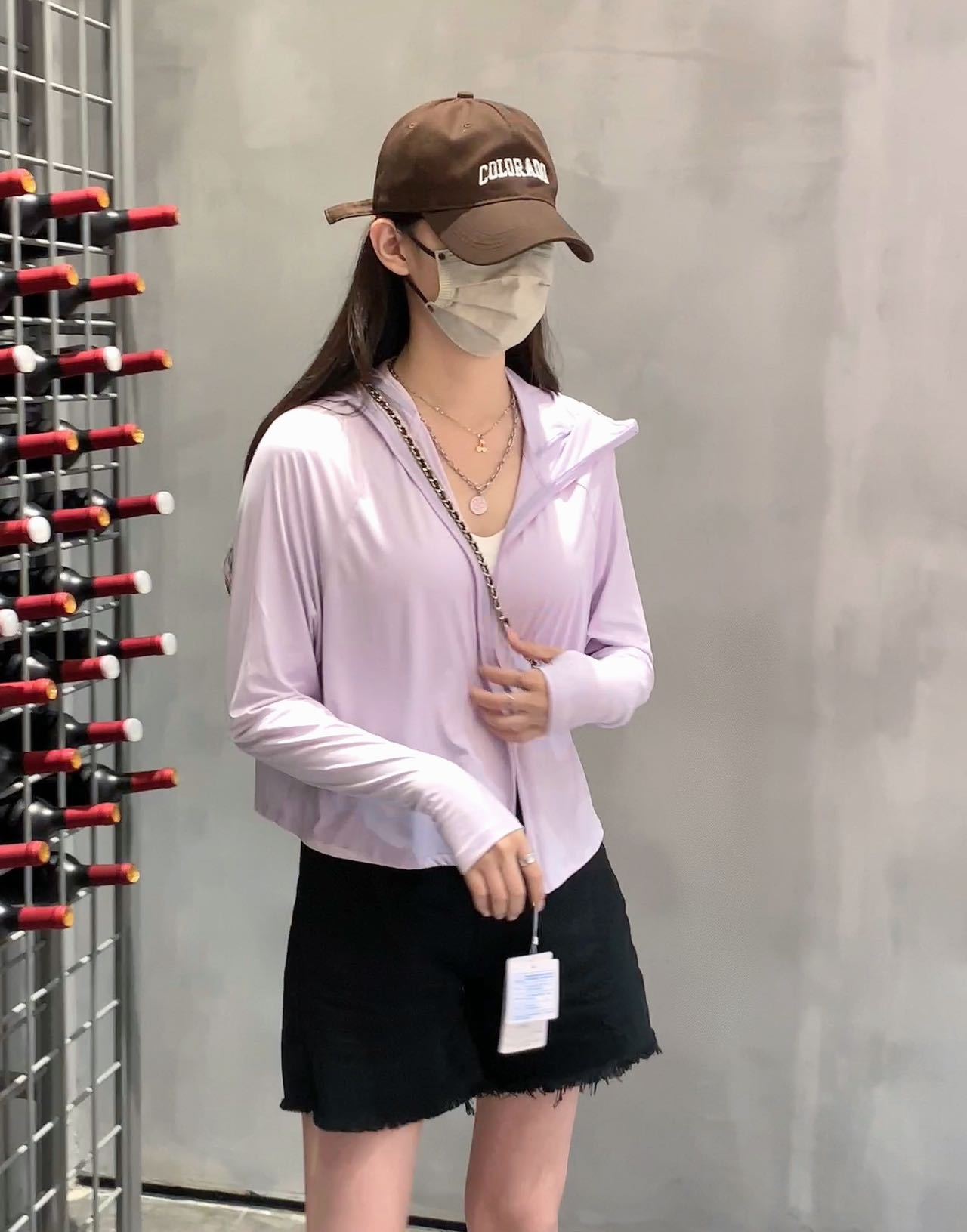 Picture of Summer Big Hat Black Rubber Hat Sun Protection Clothing Women's Skin Clothing Anti-ultraviolet Ice Silk Long Sleeve Shawl Sun Protection Clothing