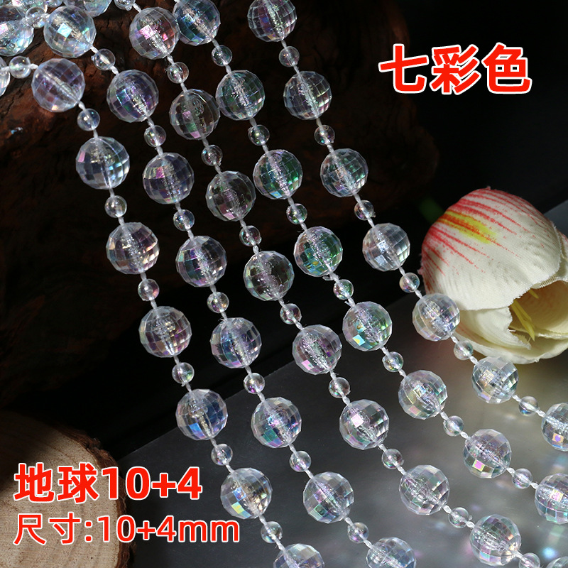 Picture of Acrylic Imitation Crystal Bead Curtain Living Room Decorative Transparent Line Curtain Bead Chain Ceiling Window Curtain Wedding Decoration