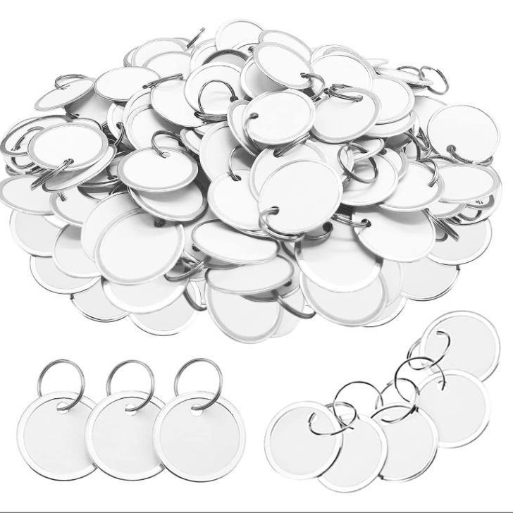 Spot 31mm round metal tag silver aluminum edging Amazon double-sided blank can be written Digital size