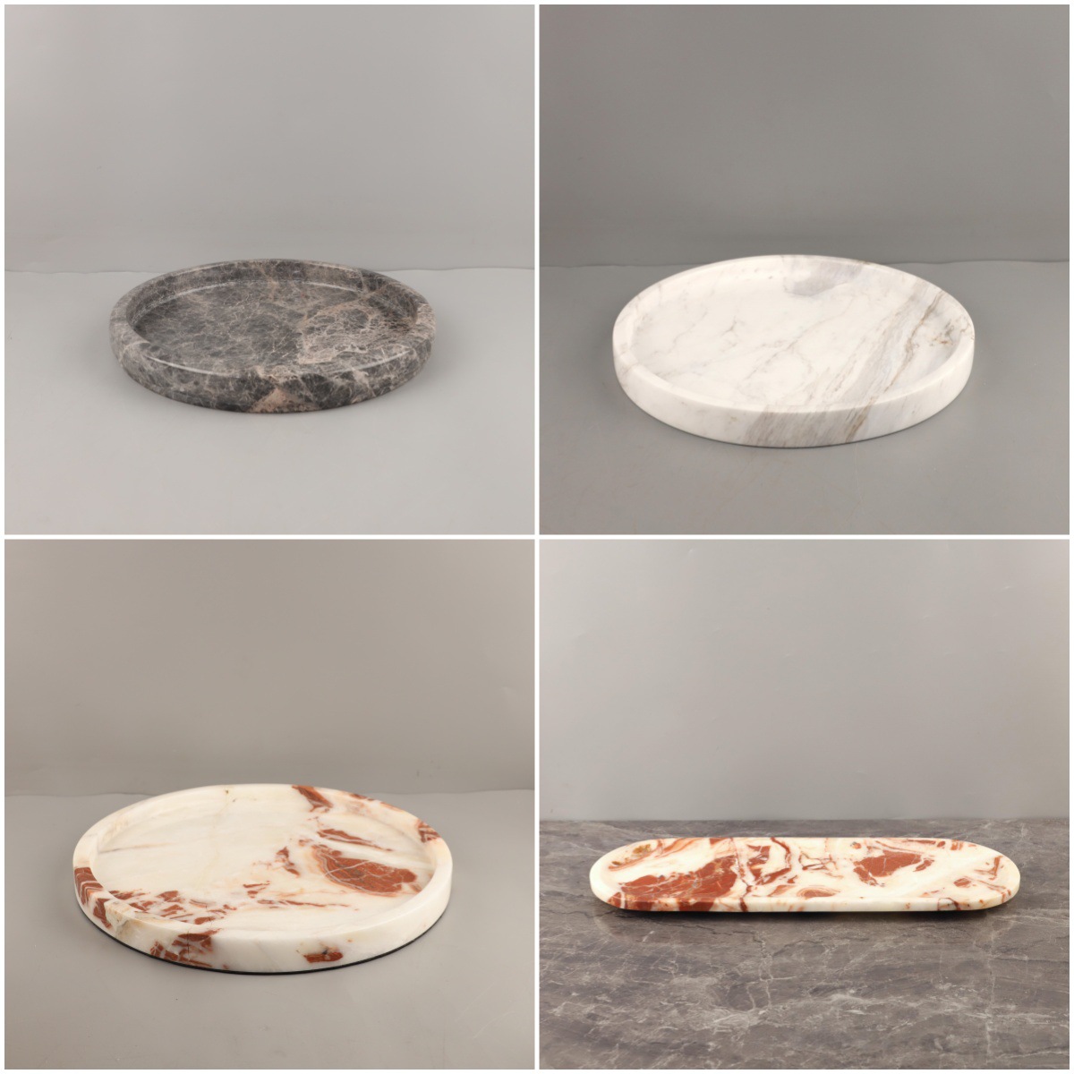 Nordic Creative Marble Round Fruit Tray Desktop Decoration Living Room Restaurant Hotel Soft Home Decorations