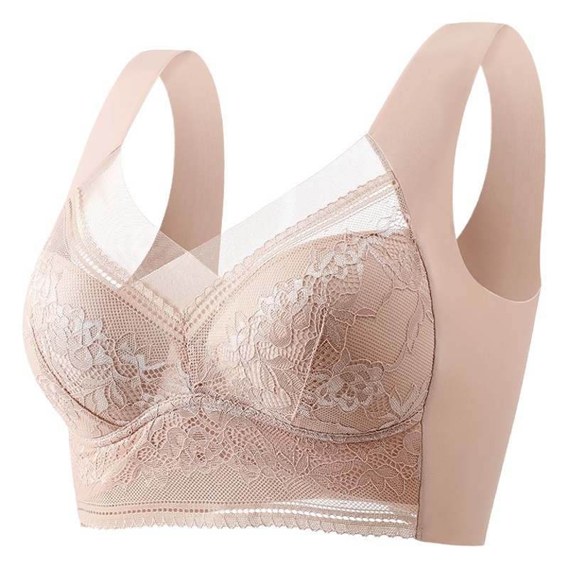 Picture of Live Broadcast Popular Sexy Lace Large Size Beautiful Back Fixed Cup Thin Push-Up Seamless Intimates Women's Anti-Sagging Bra