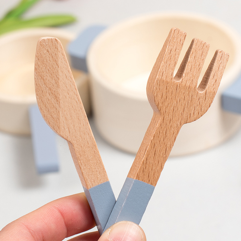Picture of Cross-border New Products Wooden Children's Play-house Simulation Kitchen Toy Set Cooking Rice Cooking Kindergarten Interactive Toys