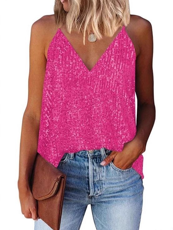 Cross-Border Amazon European and American Fashion New Vest Tops Casual Spring and Summer Sleeveless Suspenders for Outer Wear and Inner Wear for Women