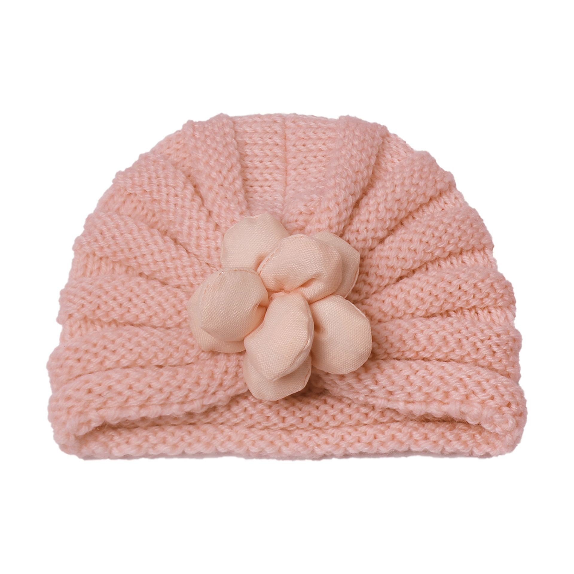 Picture of European and American autumn and winter New Baby fetal hat cute baby three-dimensional flower knitted hat children warm hat