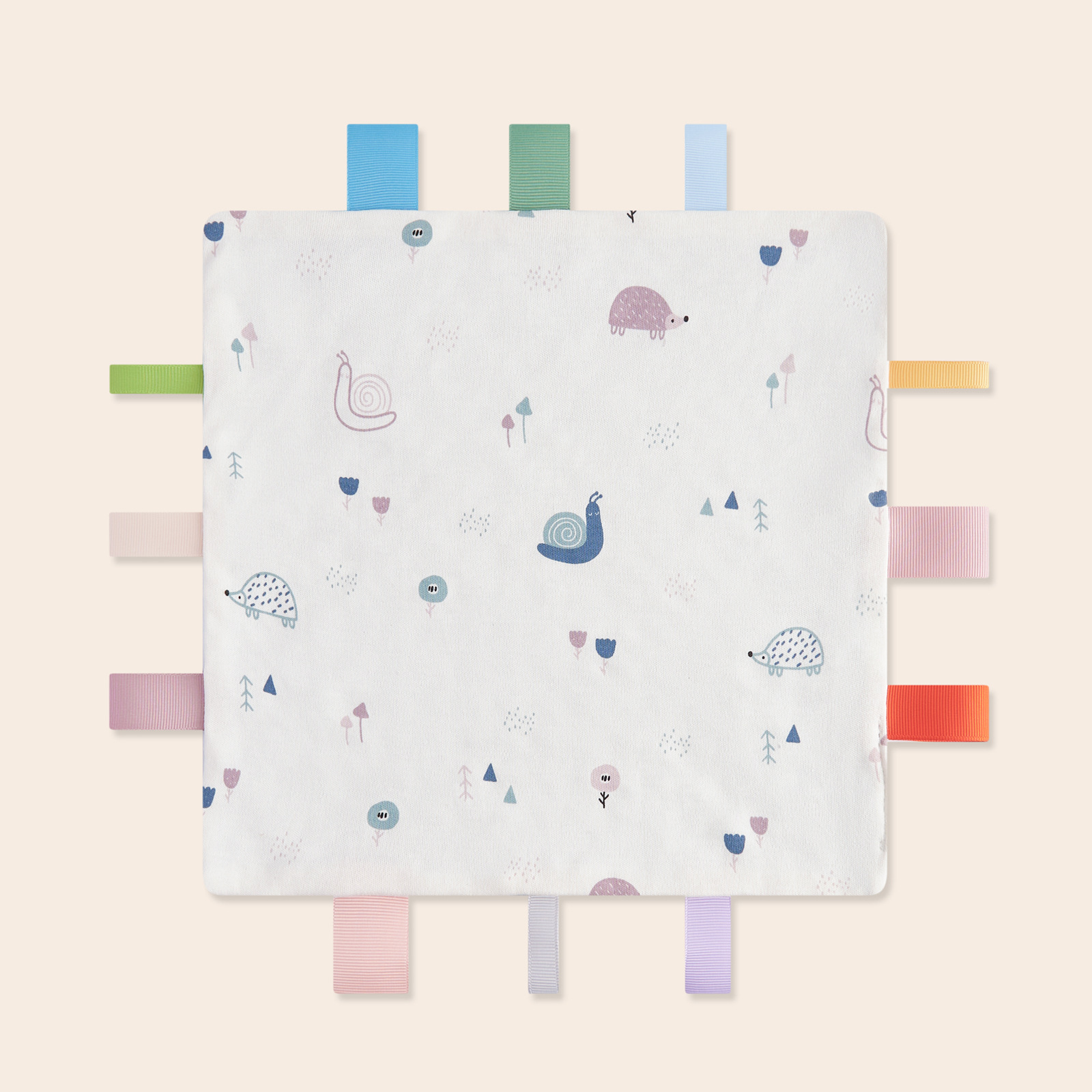 Picture of Yinmei baby beanie label cartoon soothing towel newborn beanie handkerchief baby sleeping soothing towel doll