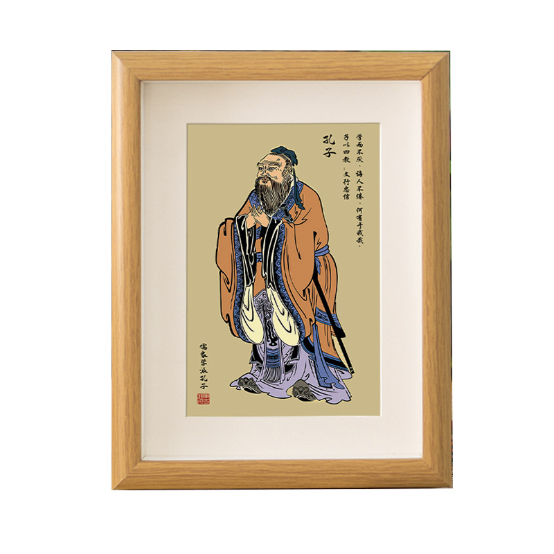 Picture of Confucius portrait set table Confucius like student inspirational decorative painting Confucius sage photo frame study book desktop ornaments