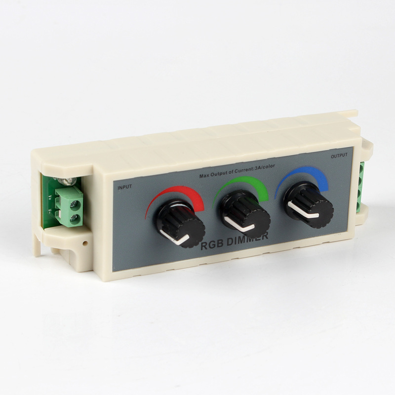 Picture of Dimmer RGB knob dimming LED brightness adjustment red, green and blue single three-way controller 12-24V