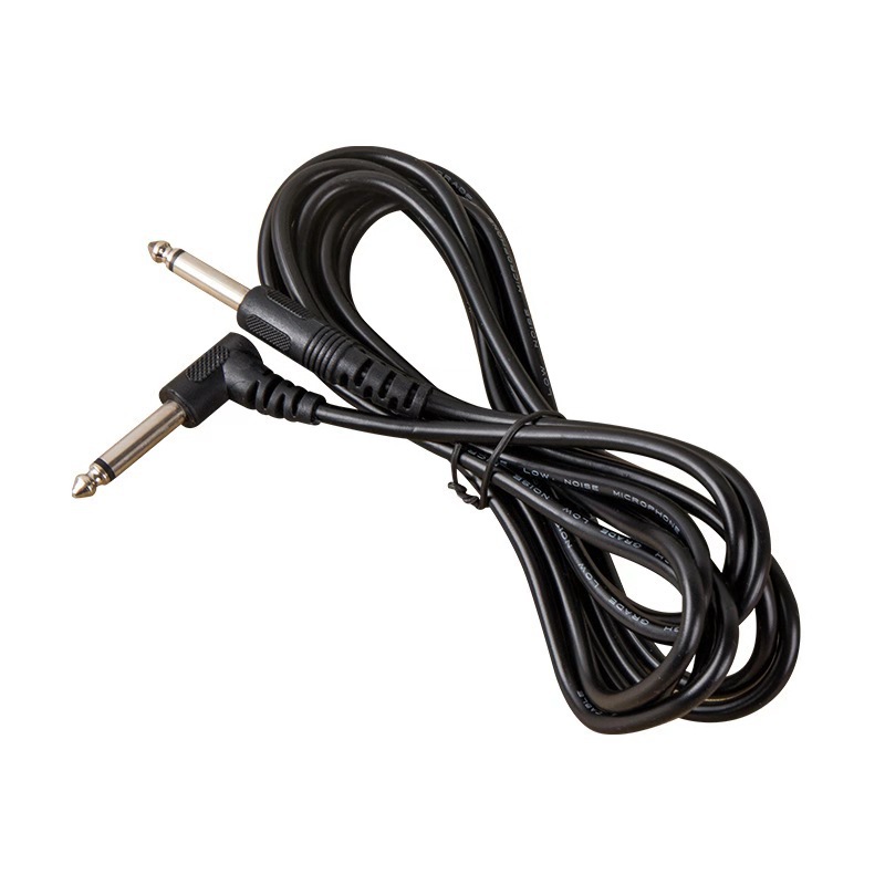Picture of Black Folk Electric Guitar Audio Speaker Cable Bass Popular Noise Reduction Transmission Line 6.5 Straight Elbow