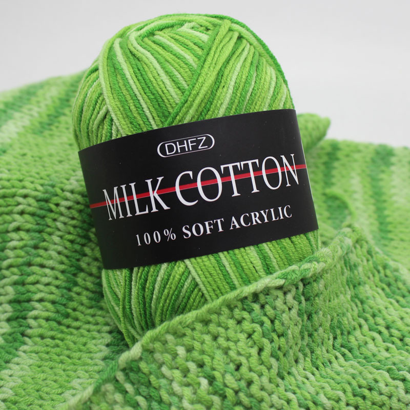 Color 3-Strand Milk cotton color section dyed gradient baby hat scarf sweater crochet wool wholesale