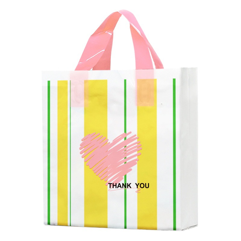 New folding handbag clothing store plastic bag printed logo clothing store bag gift packaging bag shopping bag