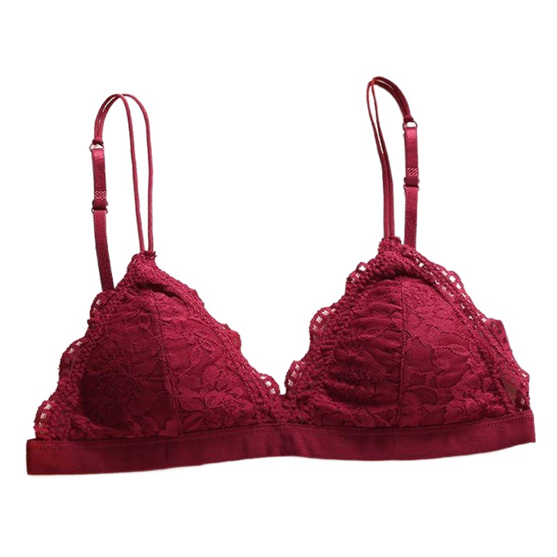 New French Push-Up Intimates Bra, Thin, Wire-Free, Sexy Lace Bra, Big Breasts, Small Breasts, Triangle Cup for Women
