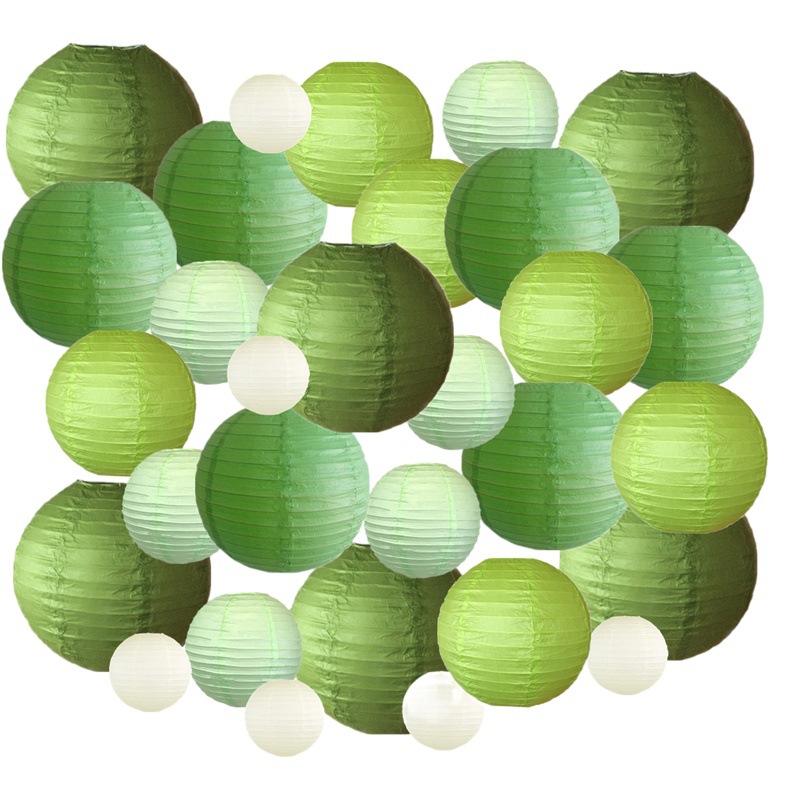 Picture of Spring, Summer, Autumn and Winter Colorfulful Paper Lanterns Round Foldableable Paper Art Combination Set Hanging Lanterns