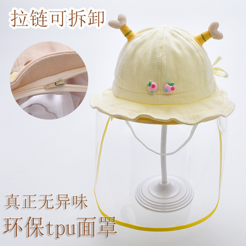 Picture of Newborn Baby Protective Face Cover Going Out Baby Anti-Droplet Hat Summer Sun Protection Hat Spring and Autumn