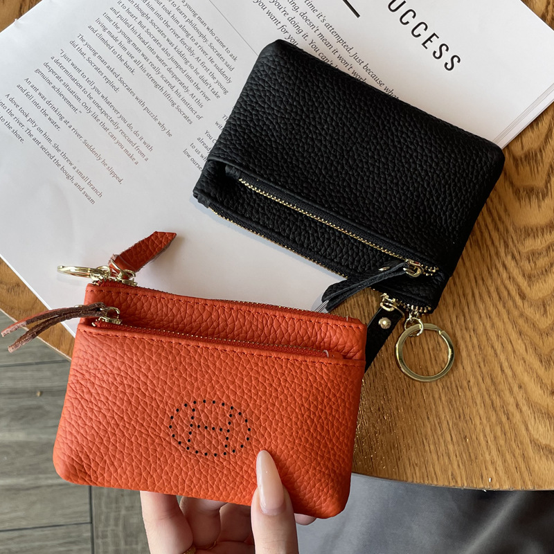 Picture of Genuine Leather Coin Purse Women's Small Wallet 2025 New Exquisite High-end Mini Small Storage Zipper Cowhide Coin Bag