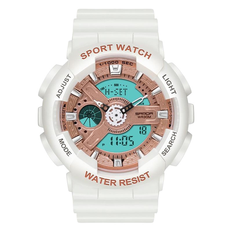 Sanda Live Broadcast Hot Selling Electronic Watch Outdoor Multi-Functional Luminous Student Sports Watch Trendy Dual Display Business Watch