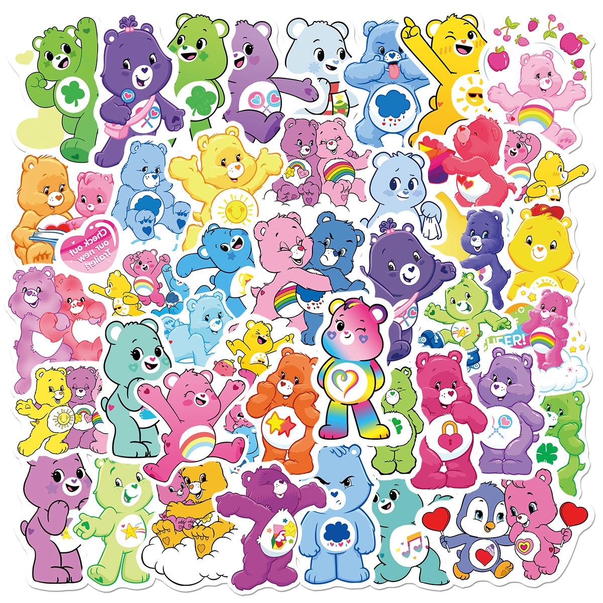 Picture of 50 cute cartoon bear graffiti stickers luggage guitar car computer waterproof PVC children stickers