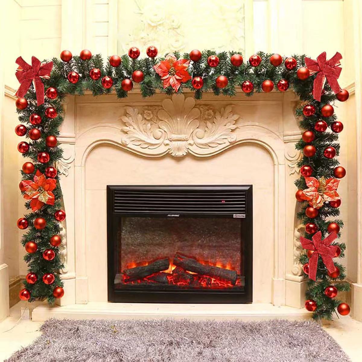 Christmas Tree Rattan 1.8 m Encrypted Hanging Ornaments with Light Ornaments Christmas Decorations Wreath Scene Arrangement Christmas