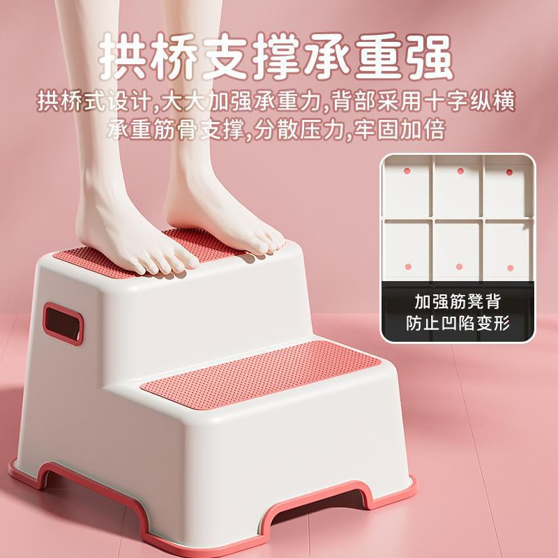 Picture of Ladder stool: home two-step ladder step, pedal high and low stool, ladder chair, dual-purpose kitchen climbing stool, car wash stool, child adult