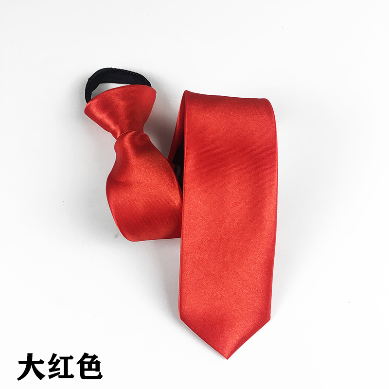 Picture of Tie men's zipper tie 5cm lazy solid color student dress Navy Red black wedding easy to pull factory wholesale