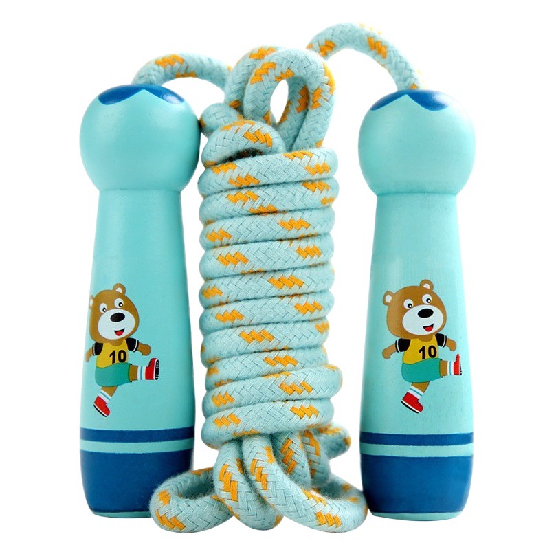 Children's skipping rope Boys and Girls Primary School kindergarten sporting goods beginner adjustable cartoon skipping rope wooden toys