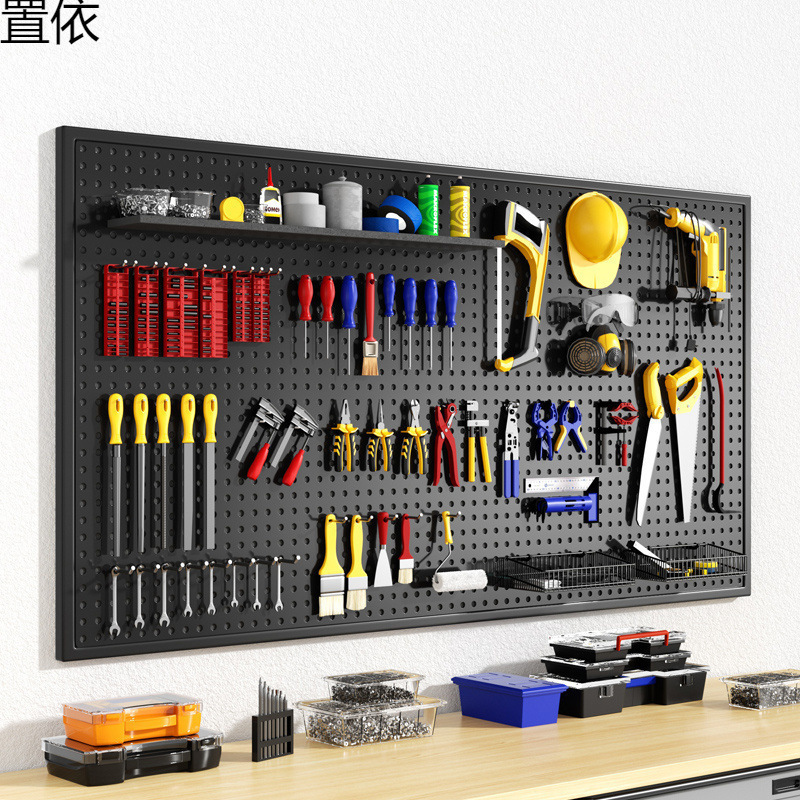 Tool Wall Hole Board Hanging Board Wall Storage Rack Punching Board Hardware Stainless Steel Organizer Storage Rack