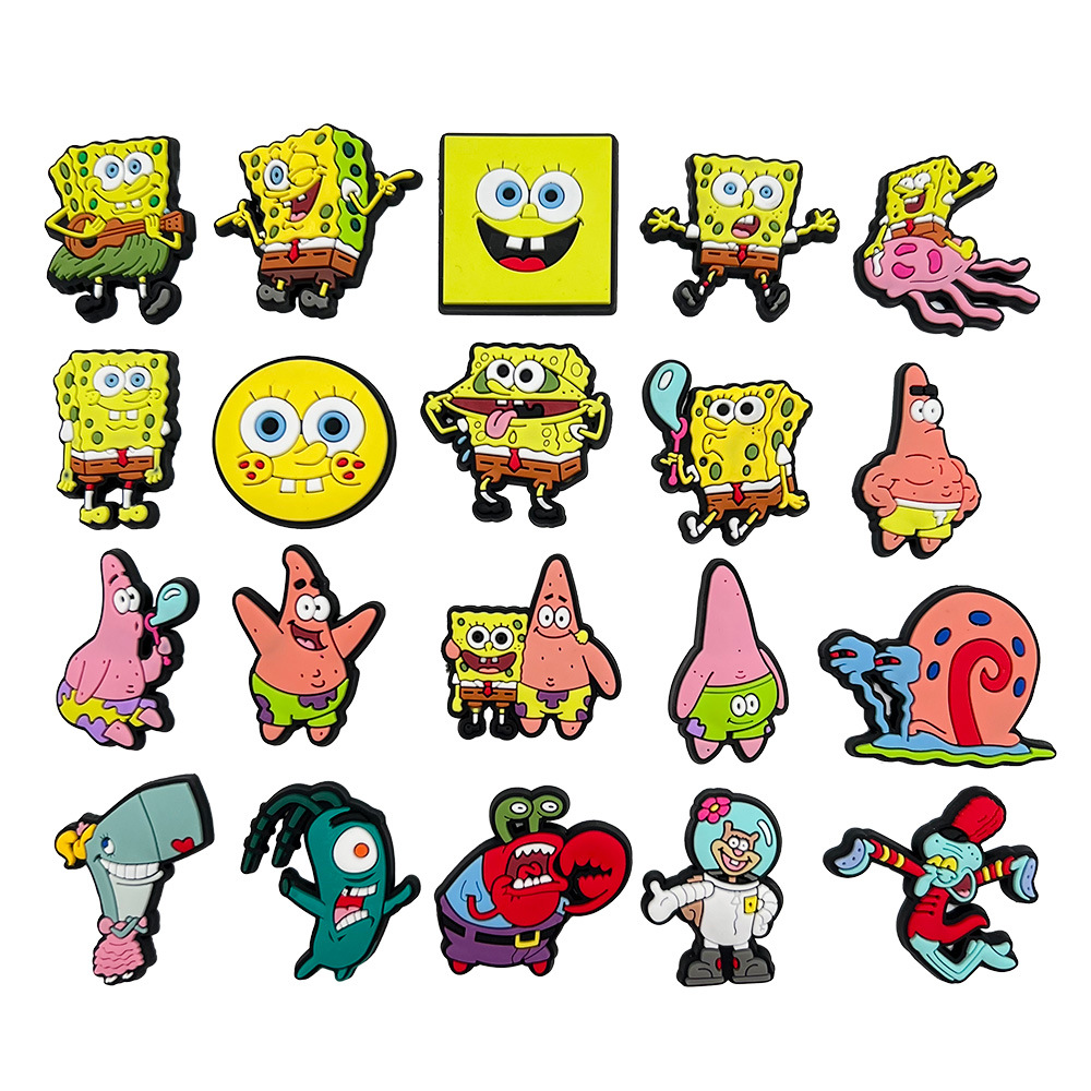 suit new spongebob series cute hole shoes decorative PVC soft rubber decorative accessories cross-border DIY